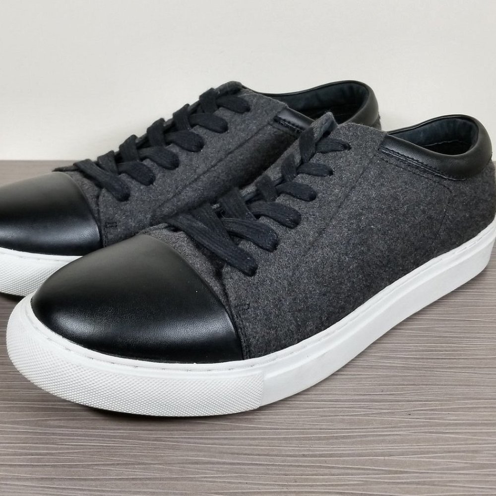 The Rail 'Davis' Sneaker, Grey Leather and Fabric, Mens Size 11 M / 45